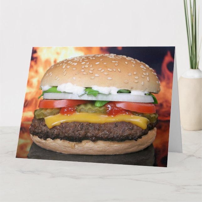 CHEEEBURGER BIRTHDAY FUNNY HAMBURGER BIRTHDAY CARD (Front)