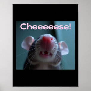 Cheeeeese! Pet Rat Sticker  Poster