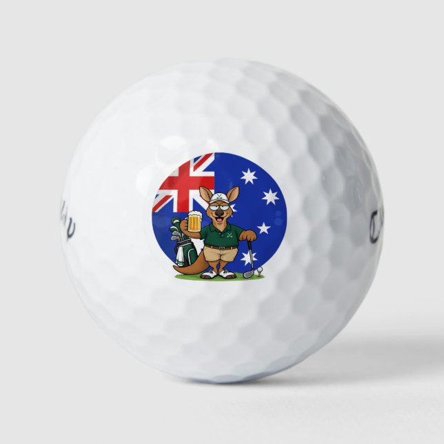  cheeky Aussie Kangaroo Golf Balls (Front)