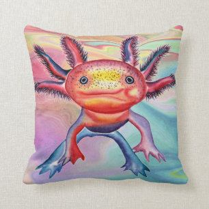 Cheeky Axolotl design decorative cushion
