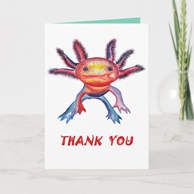 Cheeky Axolotl "thank you" card (Front)