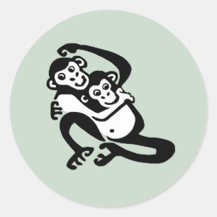Cheeky BONOBO - Endangered chimpanzee -Stickers Classic Round Sticker