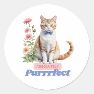 Cheeky Cat Gifts for Animal Lovers Classic Round Sticker