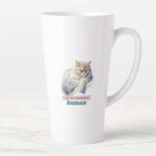 Cheeky Cat “I Run This Household, Human” Latte Mug