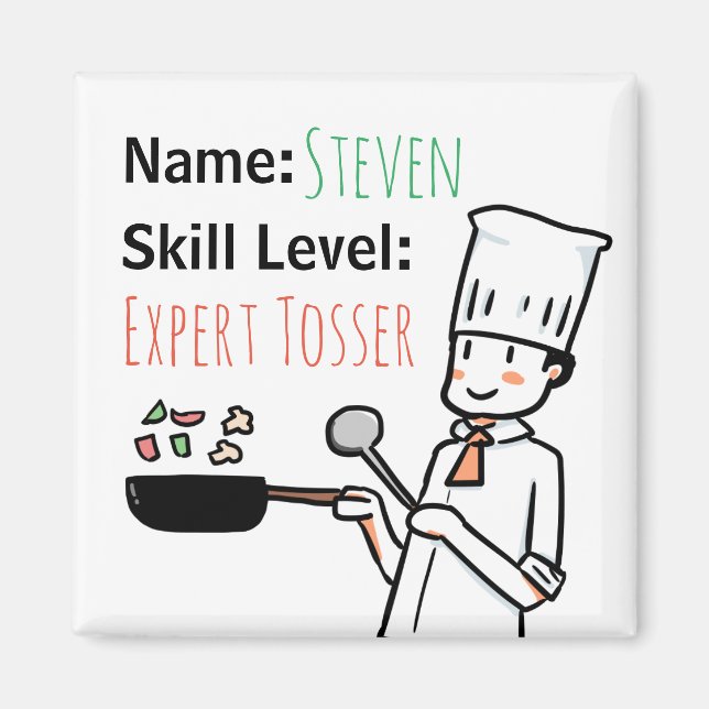 Cheeky Chef Expert Tosser Funny Name Fridge Magnet (Front)