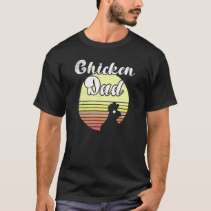 Cheeky Chicken Retro Sunset Chicken Dad Rooster T-Shirt