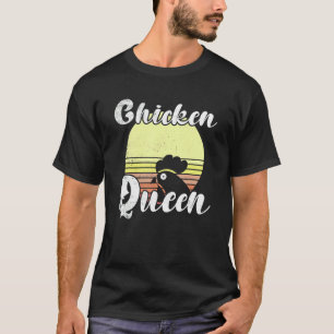 Cheeky Chicken Retro Sunset Chicken Queen Chicken T-Shirt