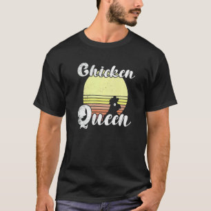 Cheeky Chicken Retro Sunset Chicken Queen Rooster T-Shirt