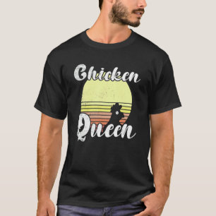 Cheeky Chicken Retro Sunset Chicken Queen Rooster T-Shirt