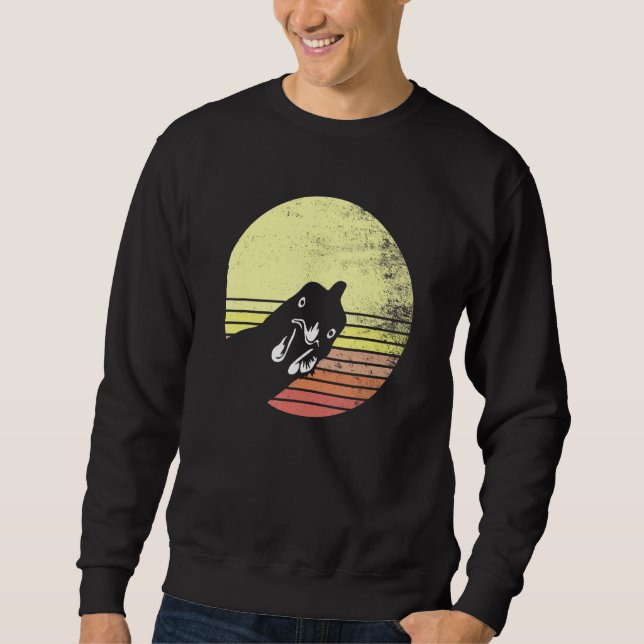Cheeky Chicken Retro Sunset Chickens Sweatshirt (Front)