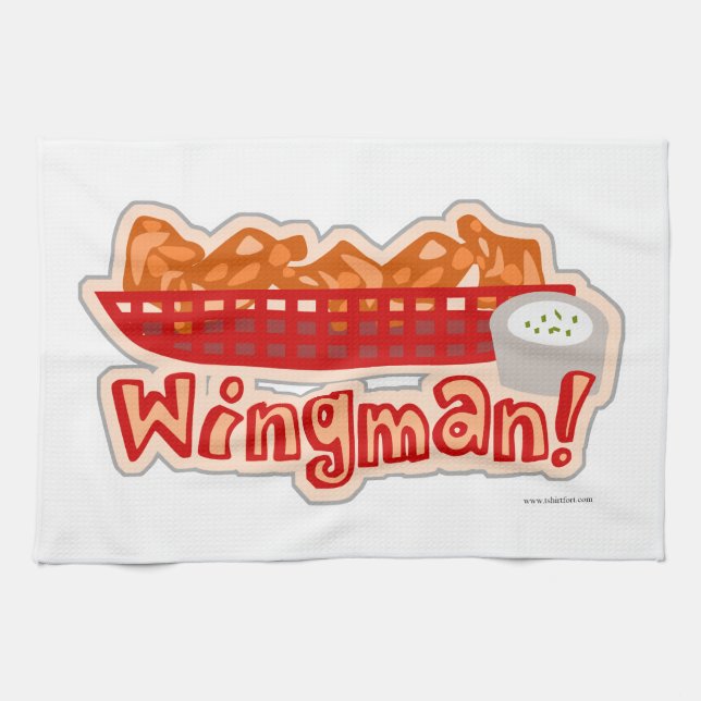 Cheeky Chicken Wing Wingman Tea Towel (Horizontal)