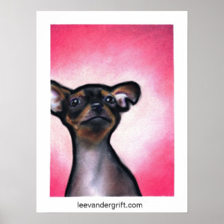 Cheeky Chihuahua, leevandergrift.com Poster