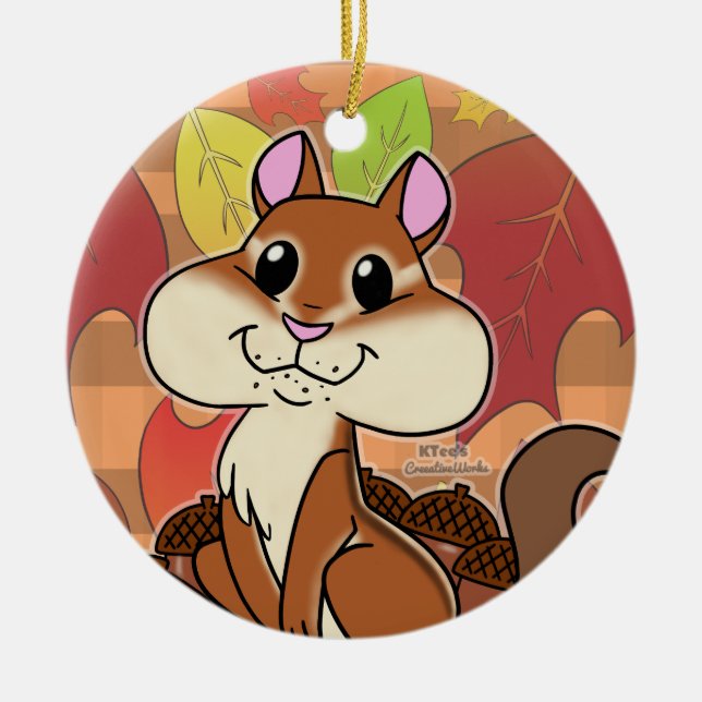 Cheeky Chipmunk - Ceramic Ornament (Front)