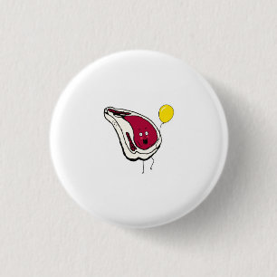 Cheeky chops. Pork chops, meat themed 3 Cm Round Badge