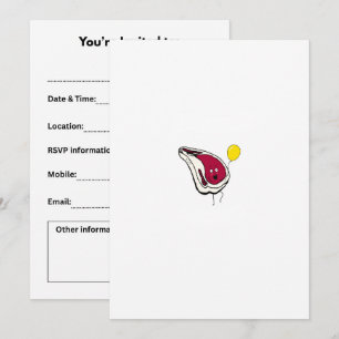 Cheeky chops. Pork chops, meat themed Invitation