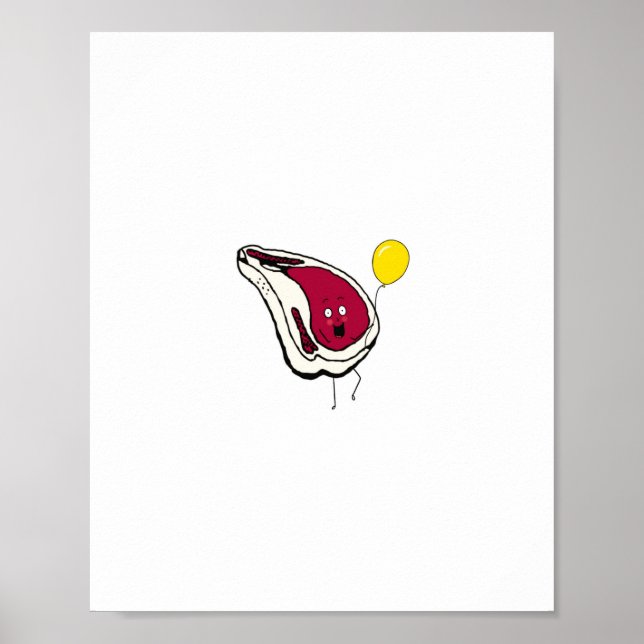 Cheeky chops. Pork chops, meat themed Poster (Front)