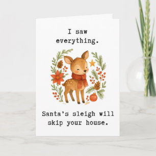 Cheeky Christmas Card, Funny Holiday, Sarcastic Card