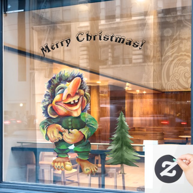 Cheeky Christmas Troll and Tree Delight  (Cafe Window)