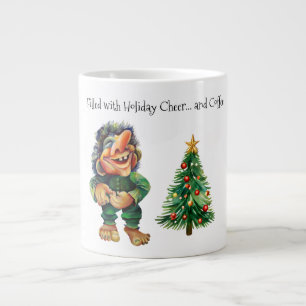 Cheeky Christmas Troll and Tree Delight  Large Coffee Mug