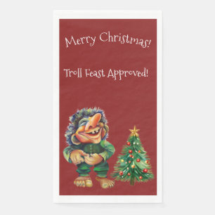 Cheeky Christmas Troll and Tree Delight Napkin