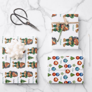 Cheeky Christmas Troll and Tree Delight  Wrapping Paper Sheet