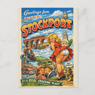 Cheeky Classic Stockport Postcard