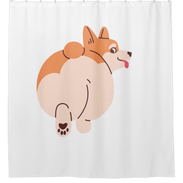Cheeky Corgi Shower Curtain (Front)