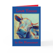 Cheeky Cow Card Love You to the Moon