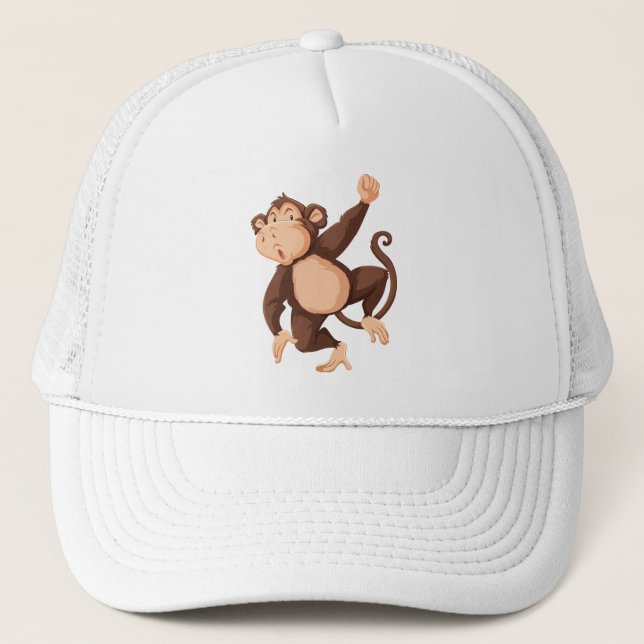 Cheeky dancing monkey trucker hat (Front)