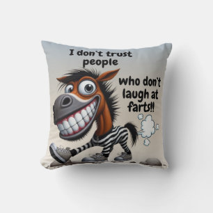 Cheeky Donkey Throw Pillow - Whimsical and Fun