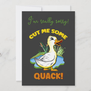 Cheeky duckling custom apology card