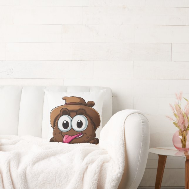 Cheeky Eye-Rolling Emoji Throw Pillow: Add Sass to Cushion (Couch)