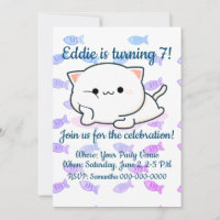 Cheeky Kawaii Style Kitten Birthday