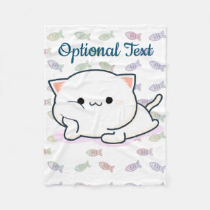 Cheeky Kawaii Style Kitten   Fleece Blanket