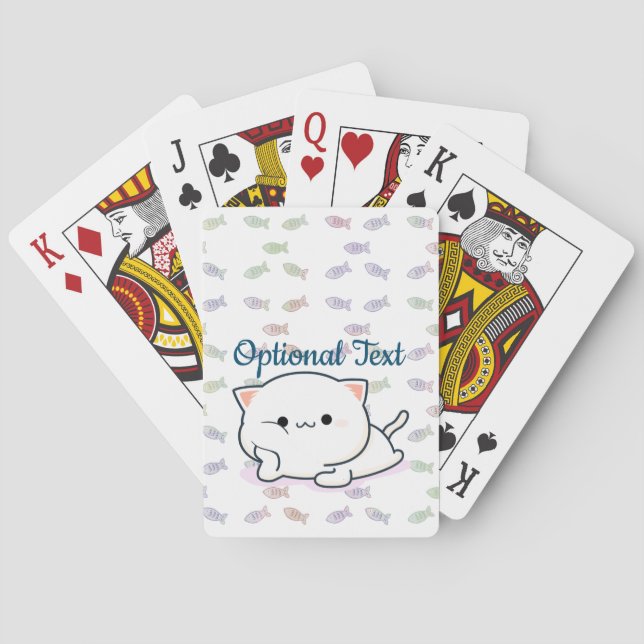 Cheeky Kawaii Style Kitten  Playing Cards (Back)