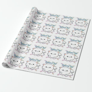 Cheeky Kawaii Style Kitten  Wrapping Paper