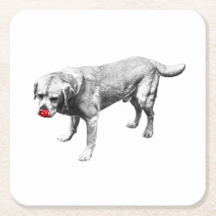 Cheeky Lick in Ink Square Paper Coaster