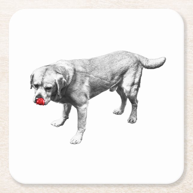 Cheeky Lick in Ink Square Paper Coaster (Front)