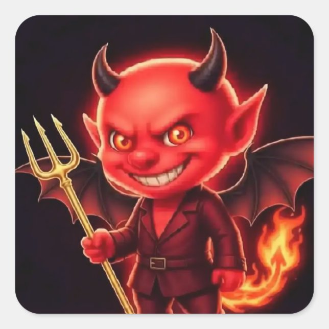 Cheeky little Devil Square Sticker (Front)
