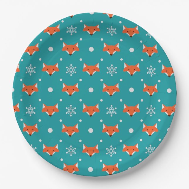 Cheeky little foxes paper plate (Front)
