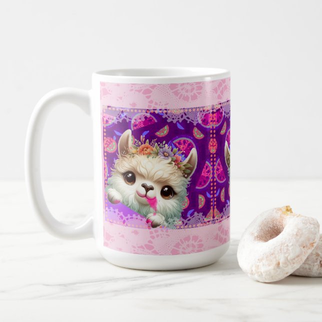 Cheeky Llama Coffee Mug (With Donut)