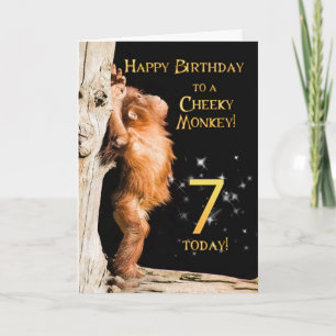 Cheeky monkey age 7 card