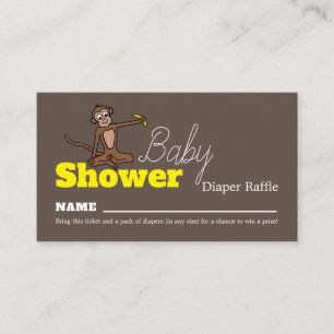Cheeky Monkey, Baby Shower Diaper Raffle Enclosure Card