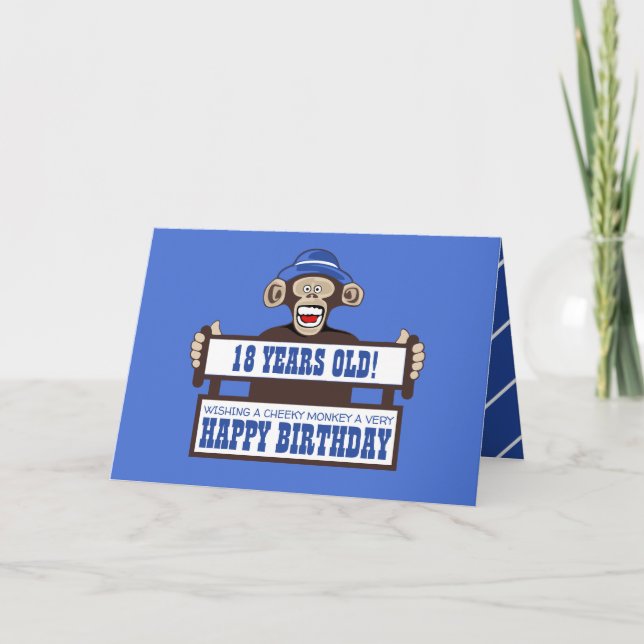 Cheeky Monkey Birthday Greeting Card (Front)