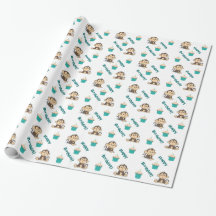 Cheeky Monkey Birthday wrapping paper