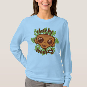 Cheeky Monkey Cute Cartoon Primate Drawing T-Shirt