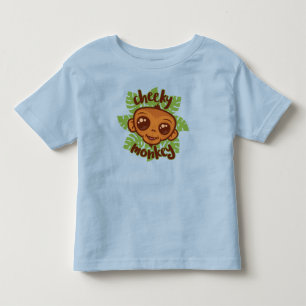 Cheeky Monkey Cute Cartoon Primate Drawing Toddler T-Shirt