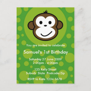 Cheeky Monkey Invitation [lime] Postcard