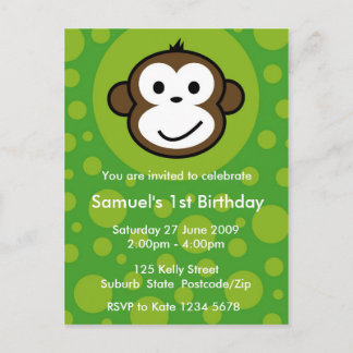 Cheeky Monkey Invitation [lime] Postcard