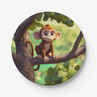 "Cheeky Monkey Party Plates" Paper Plate